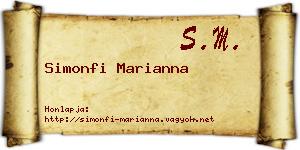 Simonfi Marianna névjegykártya